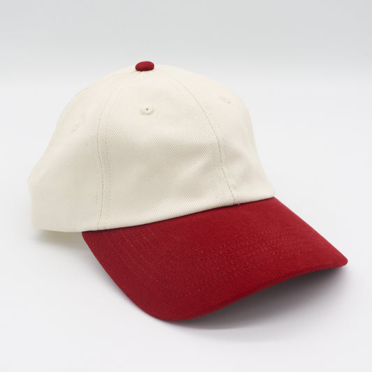 Cotton Two-Tone Dad Hat - Burgundy