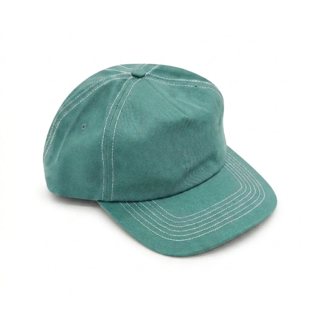 Cotton 5 Panel - Green Contrast Stitched