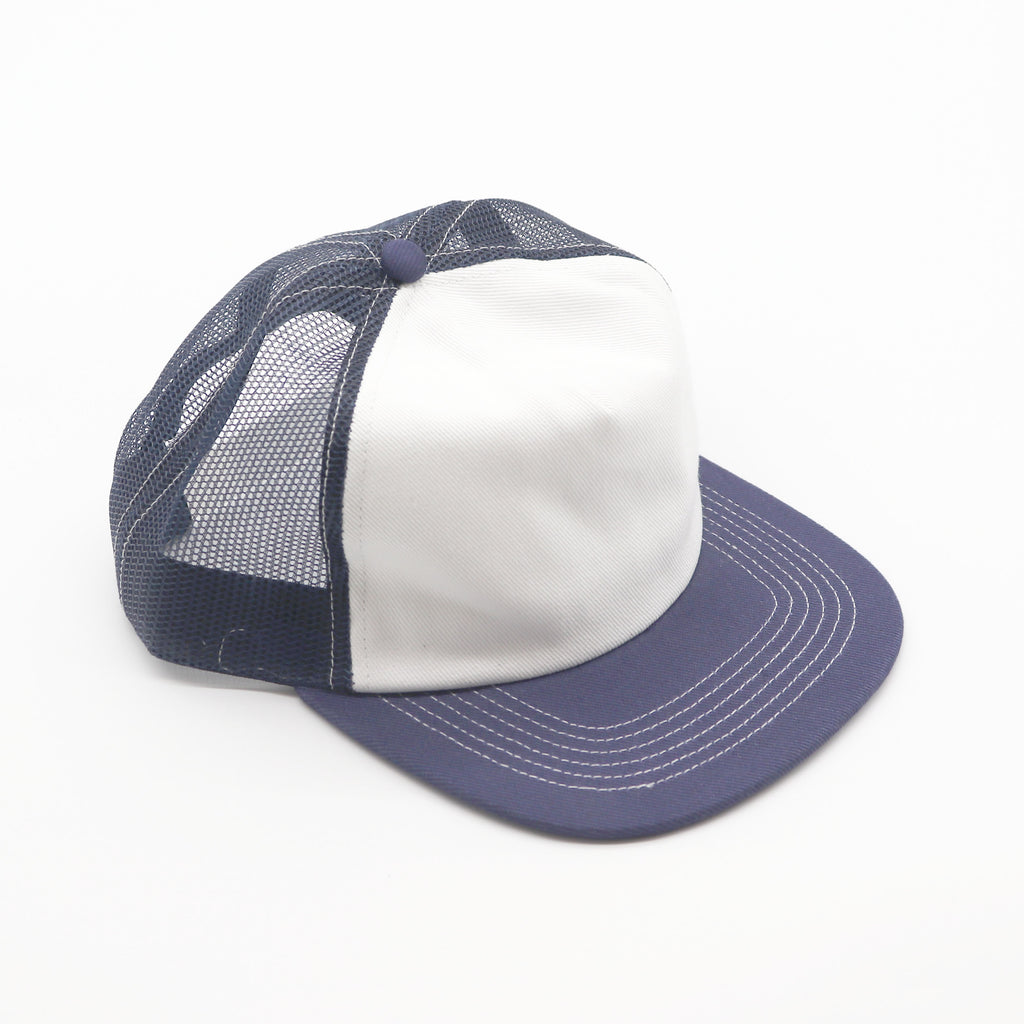 5 Panel Trucker - Navy & White