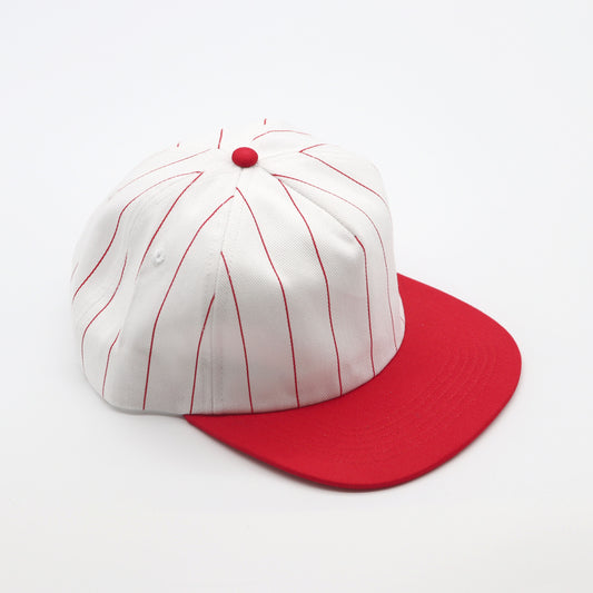 Cotton Two-Tone 5 Panel - Red Pin Stripe