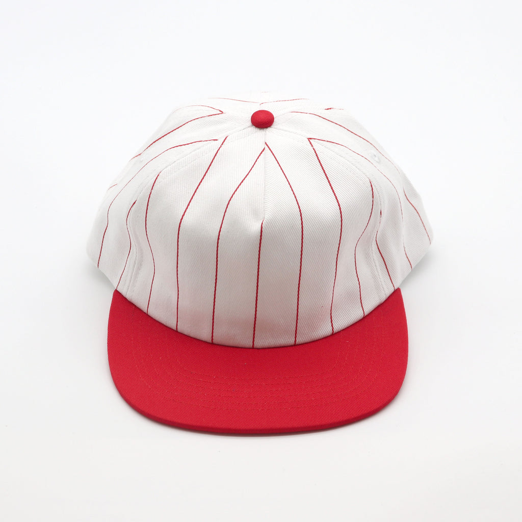 Cotton Two-Tone 5 Panel - Red Pin Stripe