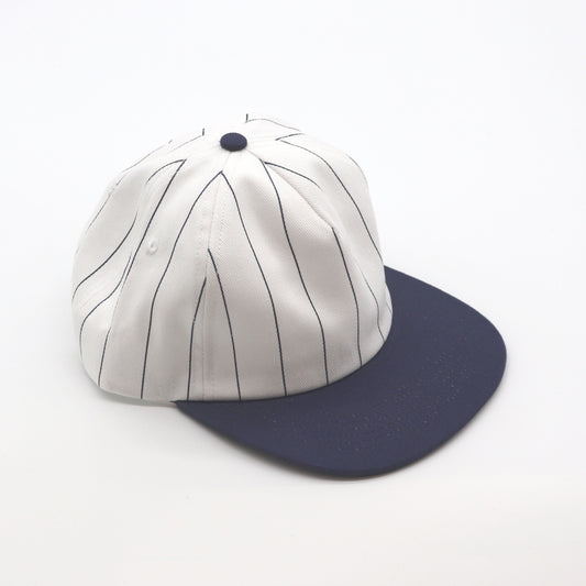 Cotton Two-Tone 5 Panel - Navy Pin Stripe