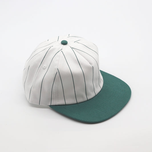 Cotton Two-Tone 5 Panel - Green Pin Stripe