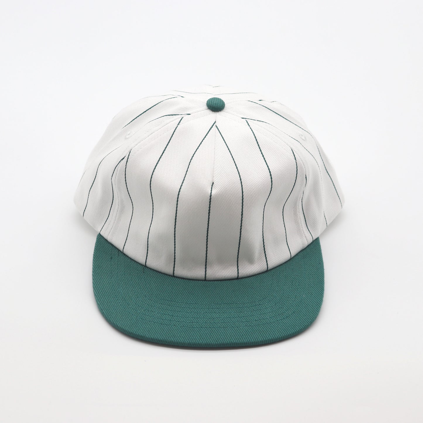 Cotton Two-Tone 5 Panel - Green Pin Stripe