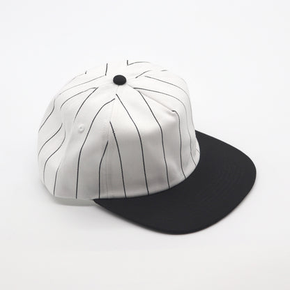 Cotton Two-Tone 5 Panel - Black Pin Stripe