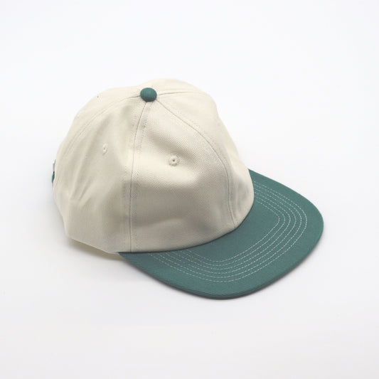 Cotton Two-Tone 6 Panel - Green Contrast Stitched