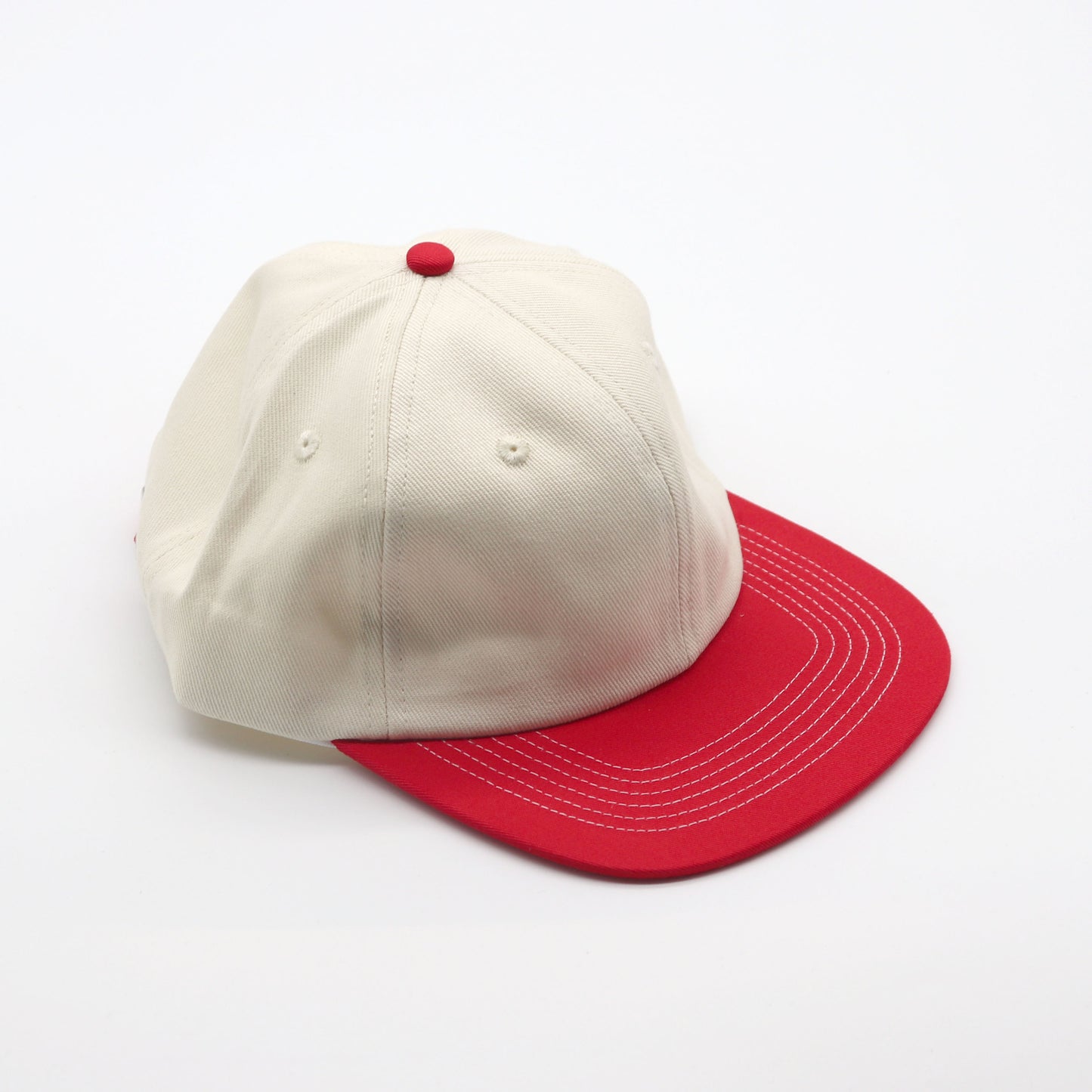 Cotton Two-Tone 6 Panel - Red Contrast Stitched