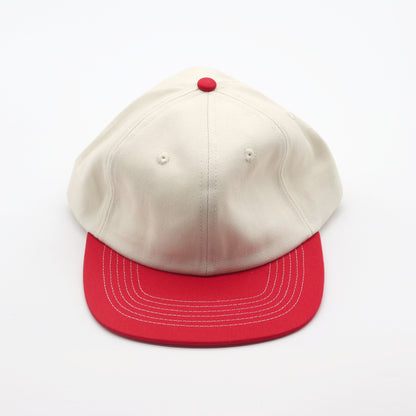 Cotton Two-Tone 6 Panel - Red Contrast Stitched