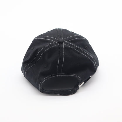 Cotton Dad Hat - Black Contrast Stitched